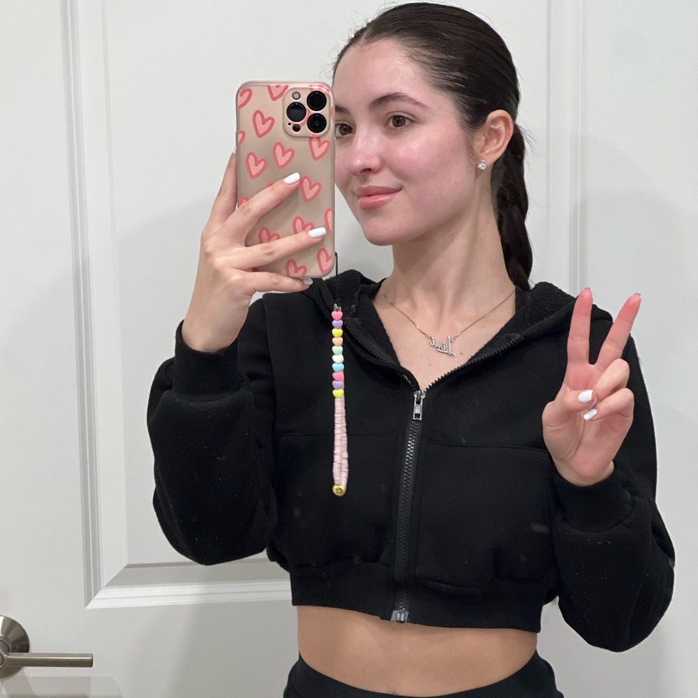 Black Cropped Hoodie